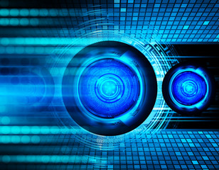 Blue  eye cyber circuit future technology concept background