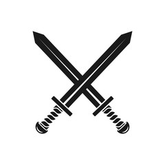 Fototapete - simple crossed sword icon, flat design best vector sword icon