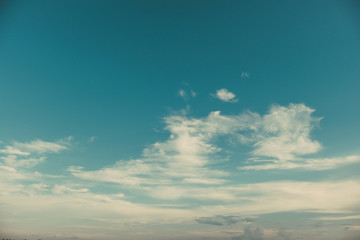 Wall Mural - nature of sky with cloudscape in summer. environment and weather background. vintage color tone effe