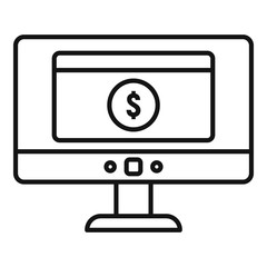 Poster - online money transfer icon. outline online money transfer vector icon for web design isolated on whi