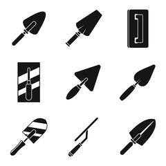 Poster - construction trowel icons set. simple set of construction trowel vector icons for web design on whit