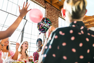 Wall Mural - Friends at a birthday celebration