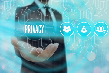 Fototapete - Conceptual hand writing showing Privacy. Concept meaning Right to keep demonstratingal matters and information as a secret