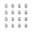 © Salman Alfarisi Std. - Set of hand gesture in gadget line icon design, black outline vector icons, isolated against the white background, touch screen mark vector illustration.
