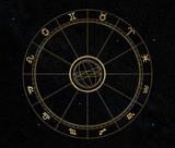 Fototapeta Kosmos - ホロスコープ- Horoscope and starry sky,Astrology Background -