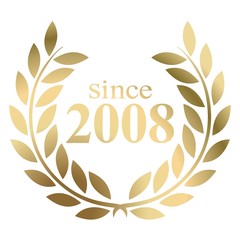 Wall Mural - Year 2008 gold laurel wreath vector isolated on a white background 