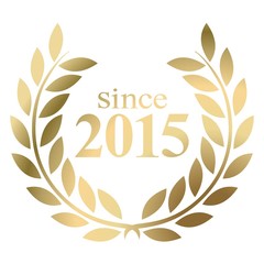Wall Mural - Year 2015 gold laurel wreath vector isolated on a white background 
