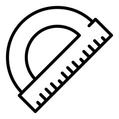 Poster - Semicircle ruler icon. Outline semicircle ruler vector icon for web design isolated on white background
