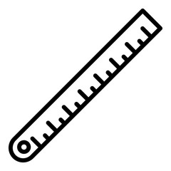 Poster - Steel ruler icon. Outline steel ruler vector icon for web design isolated on white background