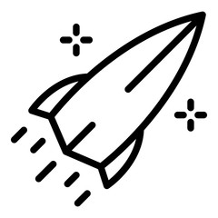 Poster - Rocket icon. Outline rocket vector icon for web design isolated on white background