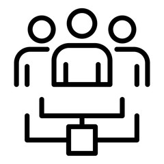 Poster - Work with the administrator icon. Outline work with the administrator vector icon for web design isolated on white background