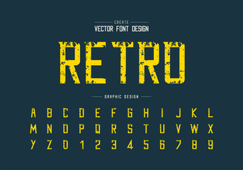 Fototapete - Vintage font and alphabet vector, Modern Typeface and letter number design