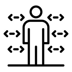 Poster - Coding man icon. Outline coding man vector icon for web design isolated on white background