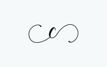 C Letter Cursive Icon Or Logo Design, Vector Template