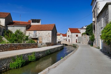 river in the village of Vrboska Croatia