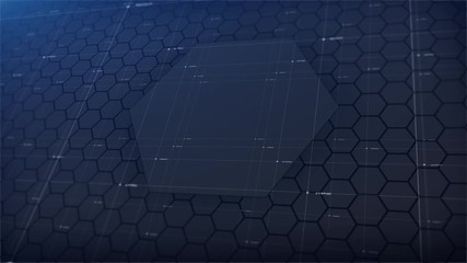 Poster - hexagon digital hud and shield icon of cyber security. digital data network protection. high-speed c