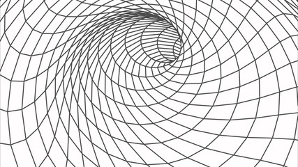 Poster - Abstract tunnel. Vector wormhole. 3D corridor mesh.