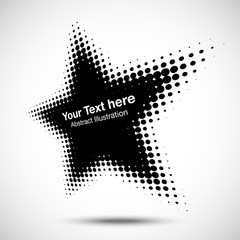Wall Mural - halftone star perspective frame abstract dots logo emblem design element for technology, medical, tr
