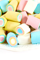 Sticker - colorful marshmallow isolated on white