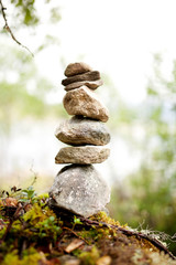 Stones stacked up on one