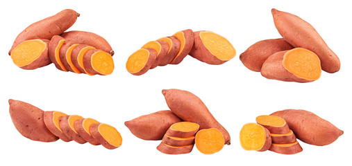 Sticker - sweet potato, yam, isolated on white background, clipping path, full depth of field