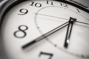 close-up wide angle view of the clock