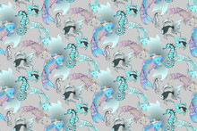 Japanese Fish Pattern. Vector Illustration. Suitable For Fabric, Wrapping Paper And The Like
