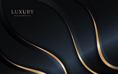 Luxury dark background combine with golden lines element.