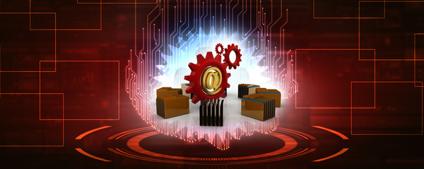 Poster - 3d rendering folder icon email