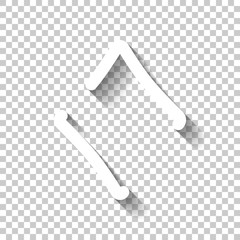Poster - Diamonds, playing card game, outline design. White icon with shadow on transparent background