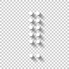 Poster - Dot exclamation mark, attention or alert sign. White icon with shadow on transparent background
