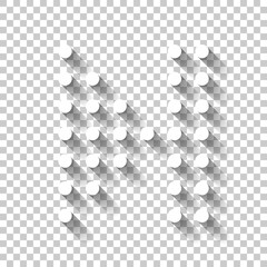 Poster - Digital dotted next music symbol. White icon with shadow on transparent background