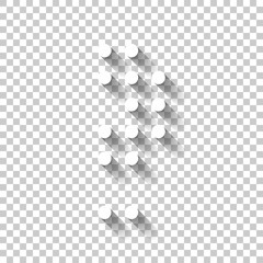 Poster - Digital dotted question mark, faq symbol. White icon with shadow on transparent background