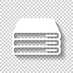 Poster - Database server, backup data, computer network, cloud hardware. White icon with shadow on transparent background
