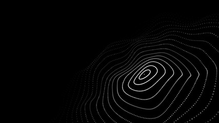 Aufkleber - Wave of particles. Abstract background with a dynamic wave. Big data visualization.