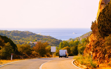 Sticker - Mini van on road in street in Costa Smeralda reflex