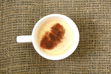 Brazilian aromatic coffee in a white cup 