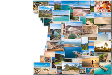 Stack pile of Cape Verde landscape photo collage montage , Santiago, Sal, Boavista, Sao vicente