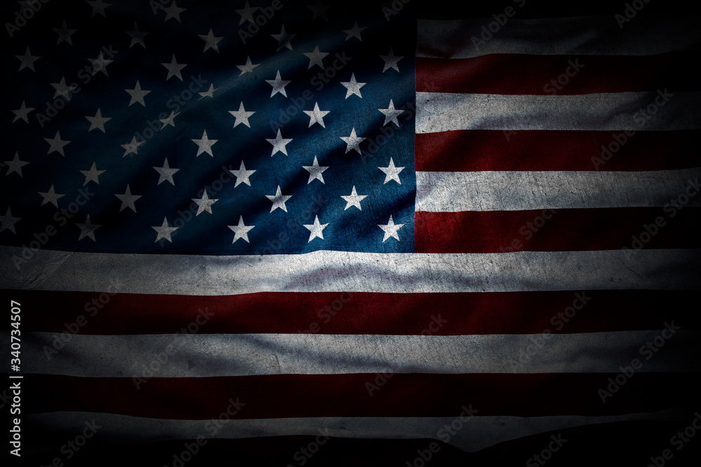 Obraz na płótnie Grunge American flag w salonie