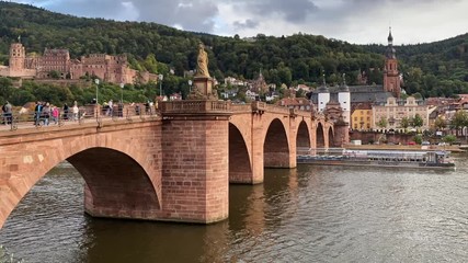 Wall Mural - Time lapse view of beautiful Heidelberg, Germany