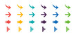 Arrows set icon. Arrows set vector illustration. Arrow icon. Colorful arrow symbols. vector icon. Arrows vector collection. Vector illustration