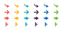 Arrows Set Icon. Arrows Set Vector Illustration. Arrow Icon. Colorful Arrow Symbols. Vector Icon. Arrows Vector Collection. Vector Illustration