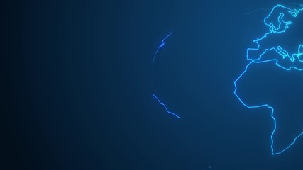 Wall Mural - abstract animation hand drawn globe blue concept business motion background for television news