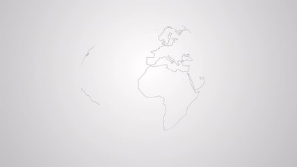 Wall Mural - abstract animation hand drawn globe concept business motion background black line on white paper