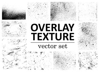 grunge overlays vector. different paint textures with splay effect and drop ink splashes. dirty grai