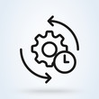© studiographicmh - Agile process line icon. Gear and arrow. Linear illustration