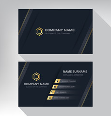 Canvas Print - Luxury and modern. vector business card template. design black and gold color