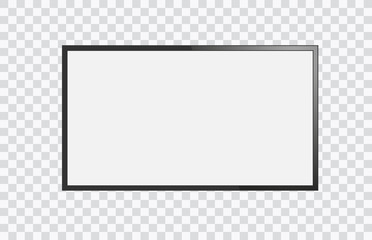 Poster - Realistic television screen on transparent background. Mockup of computer monitor display. 3d TV led monitor. Vector illustration