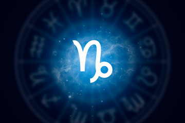 Wall Mural - capricorn zodiac sign on a background of the starry sky. illustration for horoscope