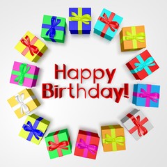 Sticker - Happy Birthday - 3D illustration